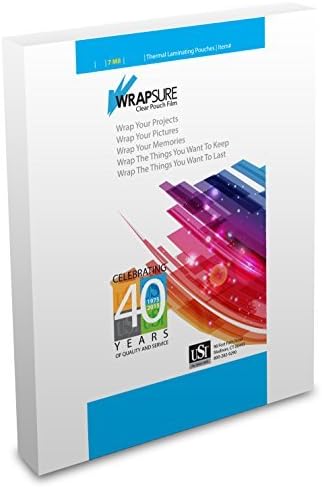 USI WrapSure Thermal Laminating Pouches/Sheets, Legal Size, 7 Mil Thick by USI