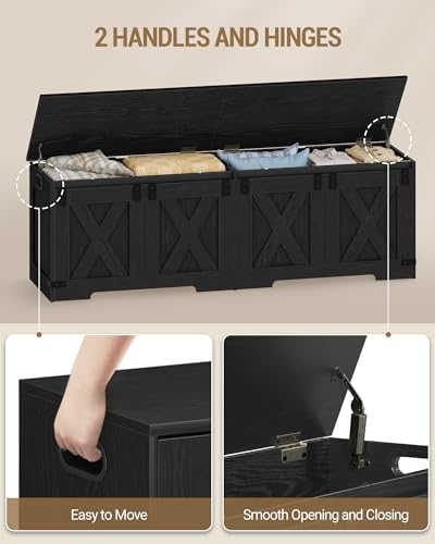 hzuaneri 59" rustic storage chest and bench |, package contents