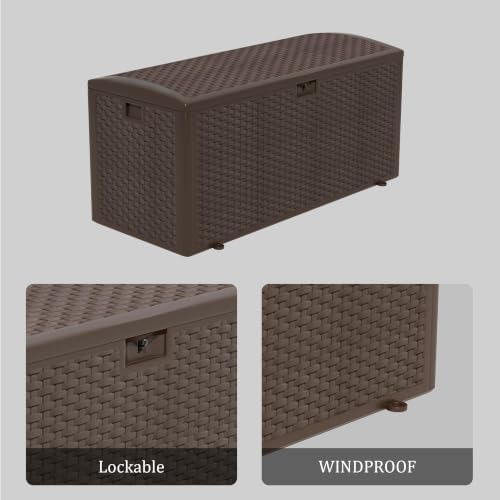 180gal pro brown blow - molded outdoor deck on a desk or shelf