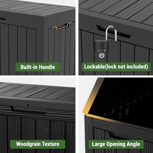 mars villa 45 gallon deck box, outside bin, side view