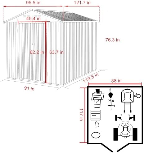 mupater 8 x 10 ft outdoor storage shed shown in use
