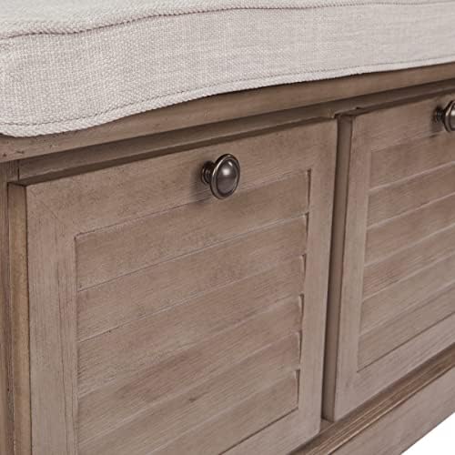 osp home furnishings dover coastal lift-top storage bench on a desk or shelf