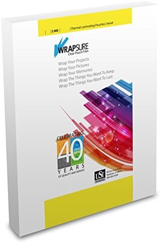 USI WrapSure Thermal Laminating Pouches/Sheets, Legal Size, 5 Mil Thick by USI