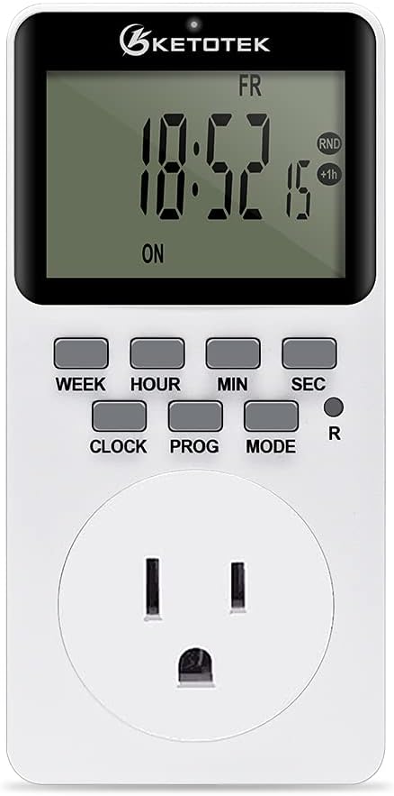Digital Plug-in Timer Outlet Socket 20 on/Off Programmable Timer Switch 24 by KETOTEK