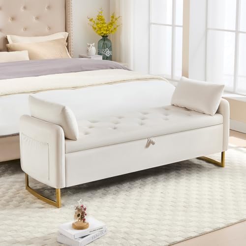 48" end of bed bench, modern storage bench, view 9