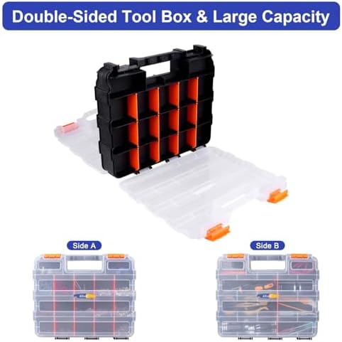 small parts organizer double sided parts organizer with, close-up detail