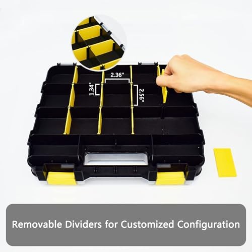 aidy-pro tools box organizer double side 34 compartments, side view