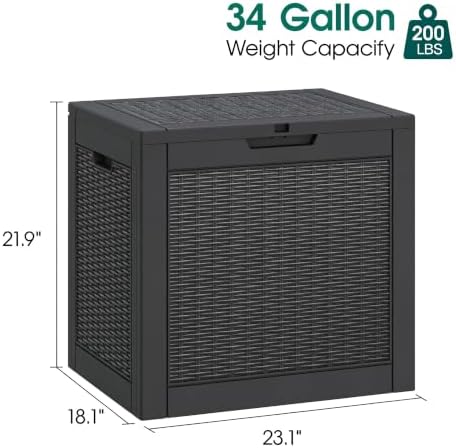 kamaboko outdoor storage box, 34 gallon deck box, close-up detail