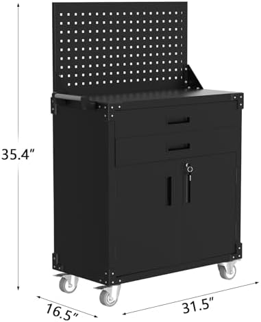 garveehome rolling tool cabinet, heavy duty steel garage shown in use