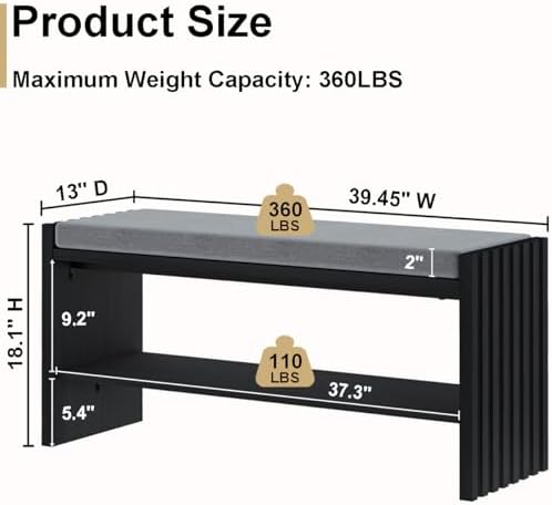 bon augure entryway shoe bench with storage & shown in use