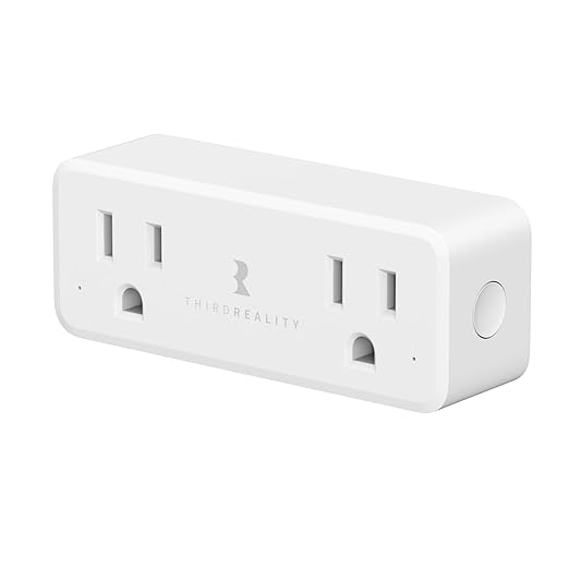 THIRDREALITY Smart Dual Plug, Zigbee 2-in-1 Smart Outlet by ThirdReality
