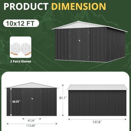 polar aurora 10x12 outdoor metal storage shed with shown in use