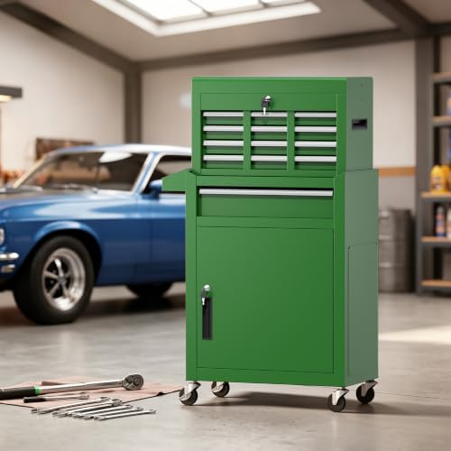 greenvelly tool chest, 5-drawer rolling tool chest with shown in use