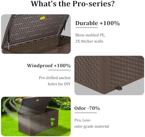 180 pro gallon waterproof outdoor storage bin resin, package contents