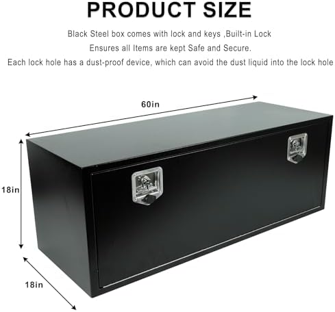 60 inch steel underbody truck tool box heavy, close-up detail