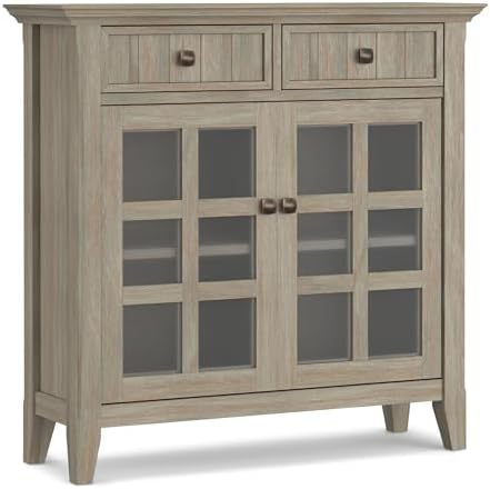 simplihome acadian storage bench and cabinet set in on a desk or shelf