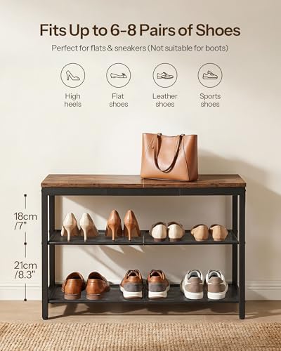 hoobro shoe bench, 3-tier shoe rack, industrial shoe on a desk or shelf
