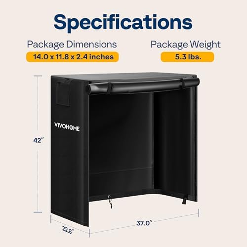 vivohome 3ft waterproof outdoor firewood log rack cover showing dimensions