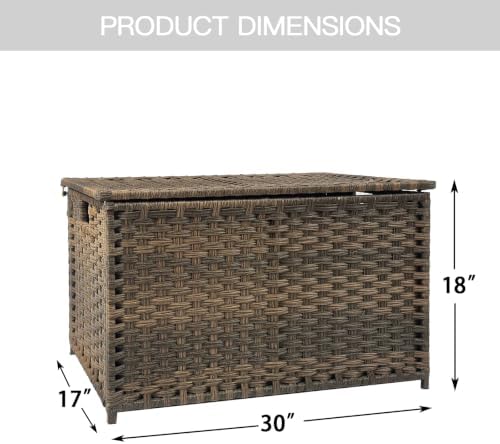 wicker storage trunk, large storage basket with lid, close-up detail