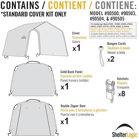 shelterlogic replacement cover kit only no frame-10x10x8 peak showing dimensions