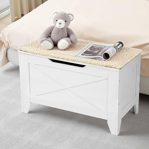 vecelo 30" storage chest with lift top storage showing dimensions