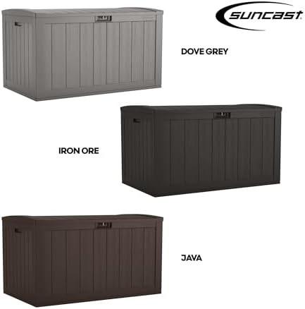suncast xl resin deck box, 134 gal, with, package contents