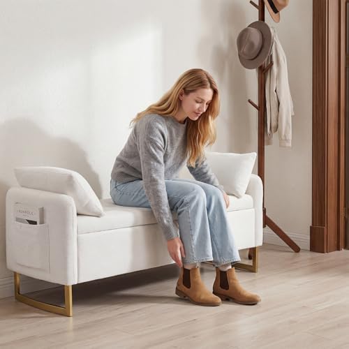 48" end of bed bench, modern storage bench, package contents