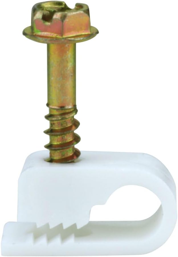 Skywalker Flexible Single Cable Screw Clips (Pack of 100 / White)