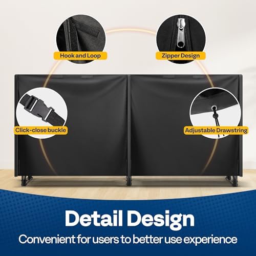 vivohome 8ft waterproof outdoor firewood log rack cover, side view