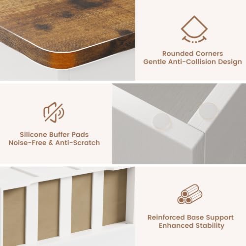 39.4" flip top wooden storage bench with 2 showing dimensions