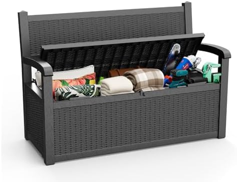 rojik 80 gallon storage bench deck box outdoor, main product view