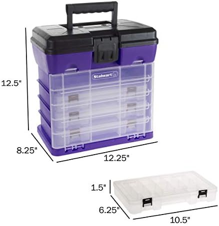 storage and tool box-durable organizer utility box-4 drawers shown in use