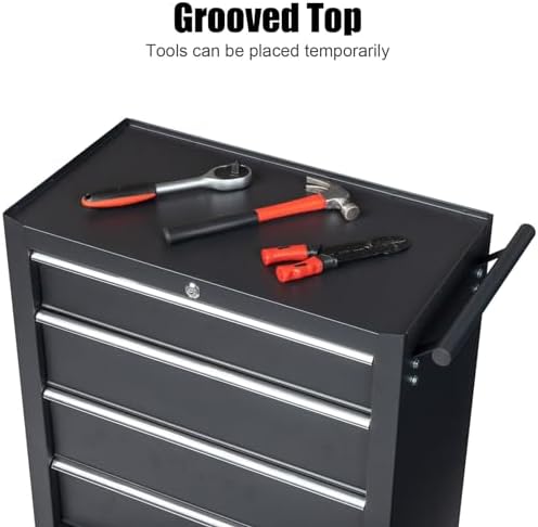 winado 4 drawer rolling tool cabinet, lockable steel, package contents