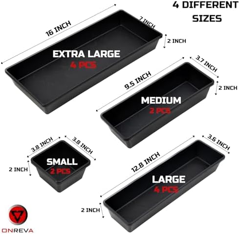 onreva tool box organizer tray divider set, extra shown in use
