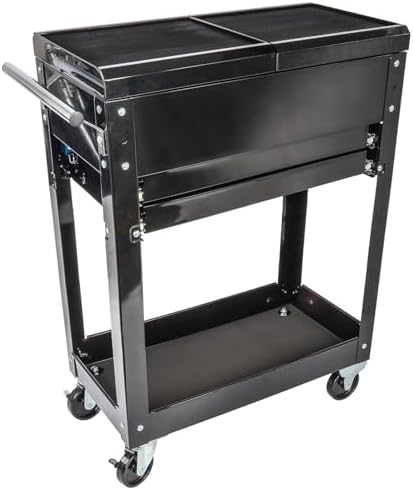 2-drawer heavy-duty tool box cart (220 lb. capacity) shown in use