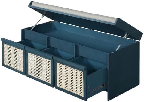 softsea 48" shoe storage bench with cushion, 2-tier on a desk or shelf