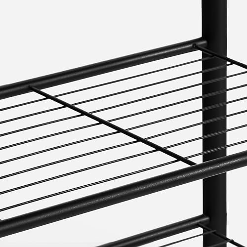 hoobro coat rack shoe bench, 3-tier shoe rack, front angle view