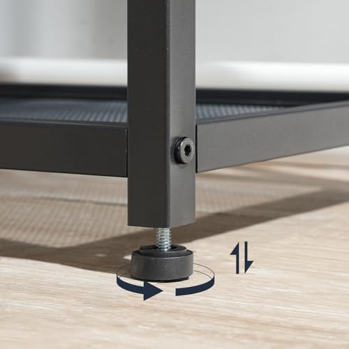 hoobro shoe bench, 5-tier shoe rack bench, industrial, front angle view