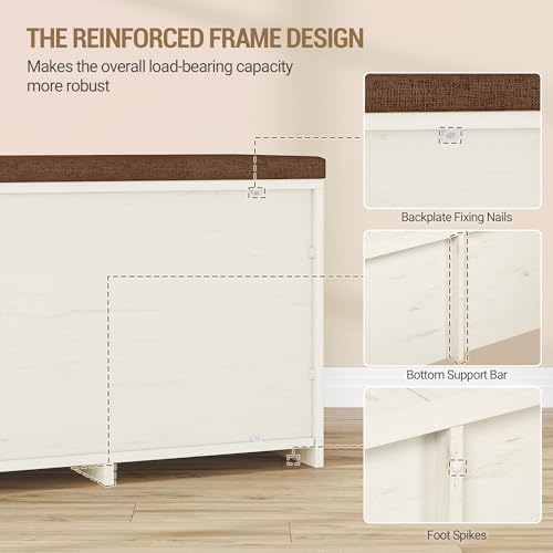 hzuaneri 47.2" shoe storage bench with 4 barn, view 9