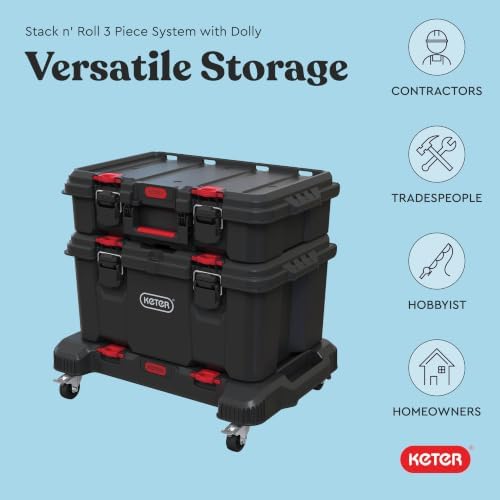 keter stack-n-roll 3-piece rolling tool storage system –, package contents