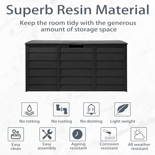 suncrown 75 gallon deck storage box resin outdoor, package contents