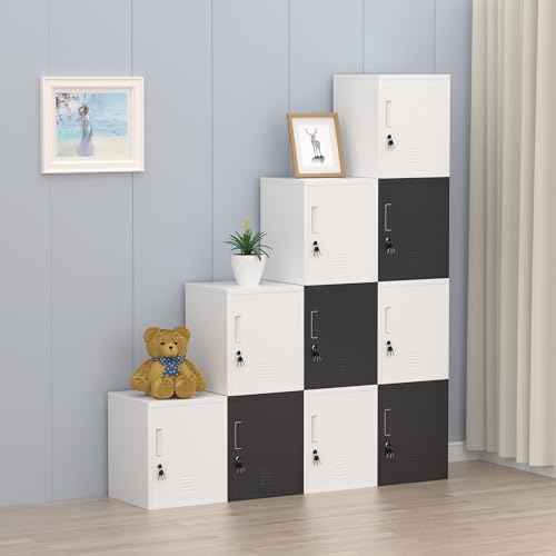 jingur metal storage locker with lockable door, 18.9, front angle view