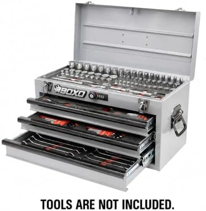 boxo usa 3-drawer hand carry toolbox – heavy, package contents