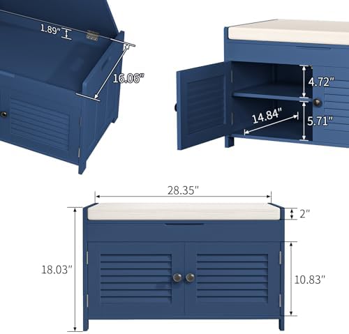warmhoniu shoe storage bench with 2 drawers storage shown in use