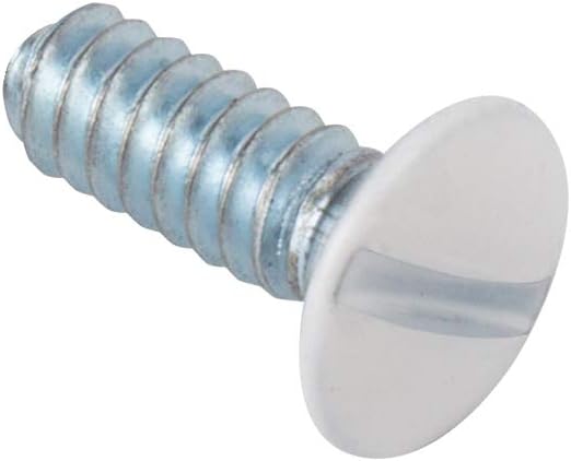 3/8" Long 6-32 Thread, Oval Head Milled Slot Replacement Wall Plate Screws, 50 Pack, White