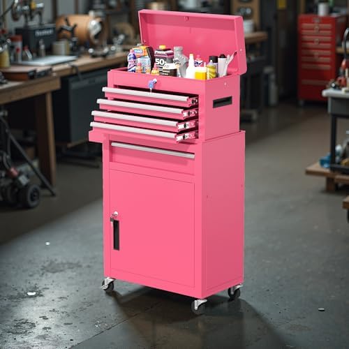greenvelly 5-drawer tool chest with wheels, pre-assembled rolling, view 9