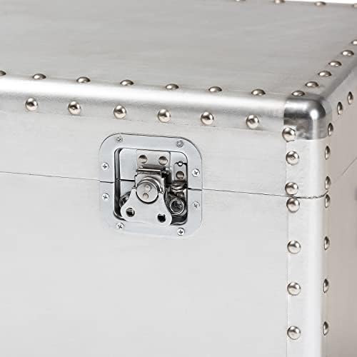 baxton studio serge 13.98-inch high storage trunk, silver, package contents