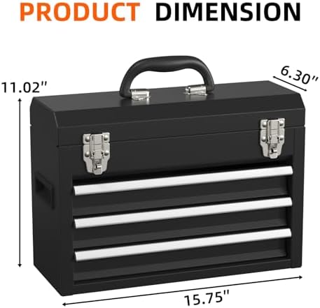 portable metal tool box – 3 drawers lockable shown in use