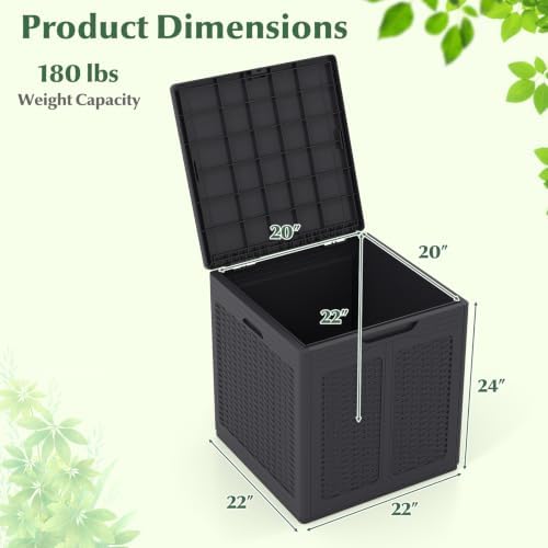 tangkula 39 gallon outdoor storage box with lockable on a desk or shelf