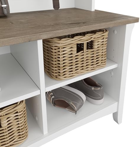 bush home salinas hall tree with shoe storage, side view